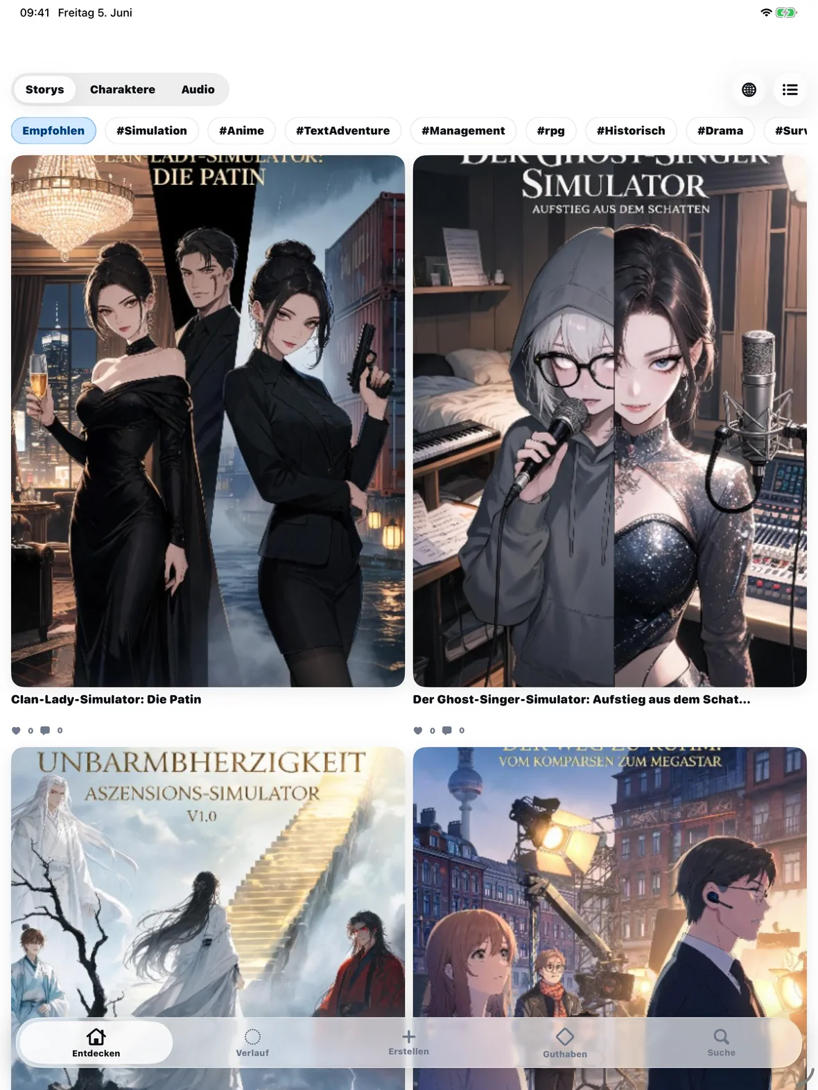 novelai iPad App Store 審査用スクリーンショット Deutsch